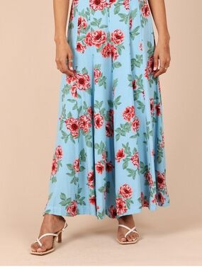 Petal & Pup Cassatt Blue Floral Wide-Leg Pants